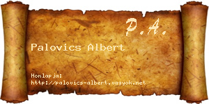 Palovics Albert névjegykártya